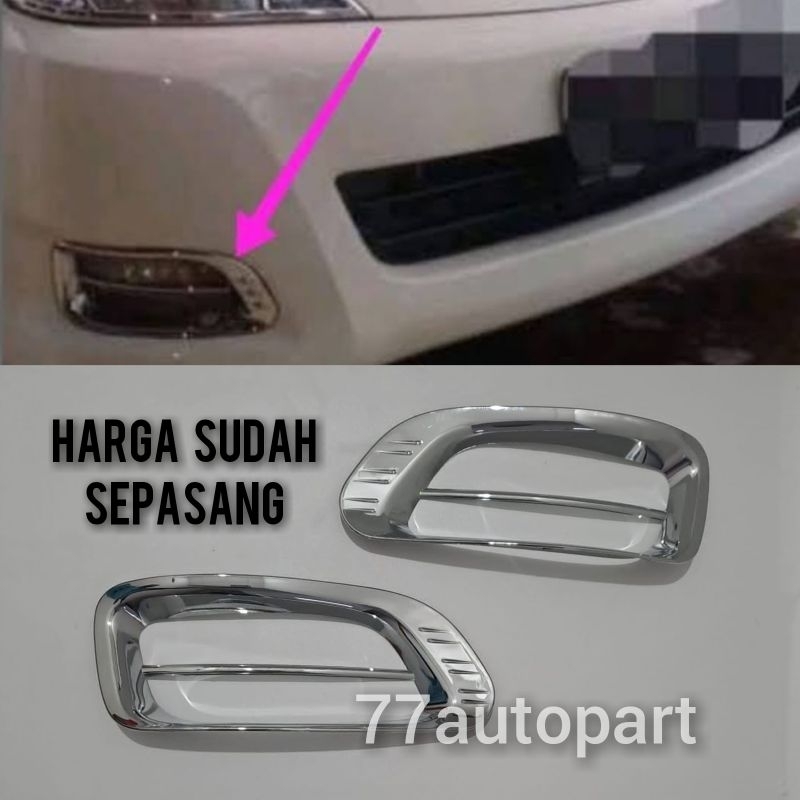 cover ring lampu sorot foglamp innova 2008 sampai 2011 chrome  harga sudah sepasang