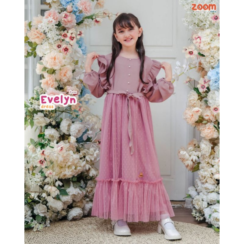 Dress anak cantik evelyn zoom kids