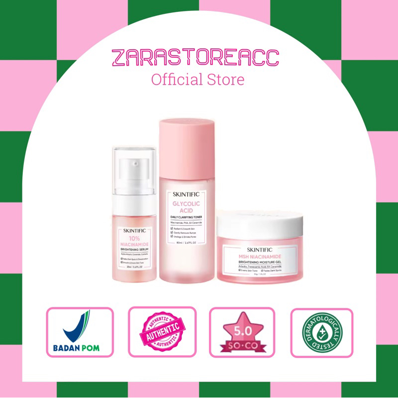 Skintific moisturizer serum toner cleanser cream glowing set - skintific tasya farasya approve