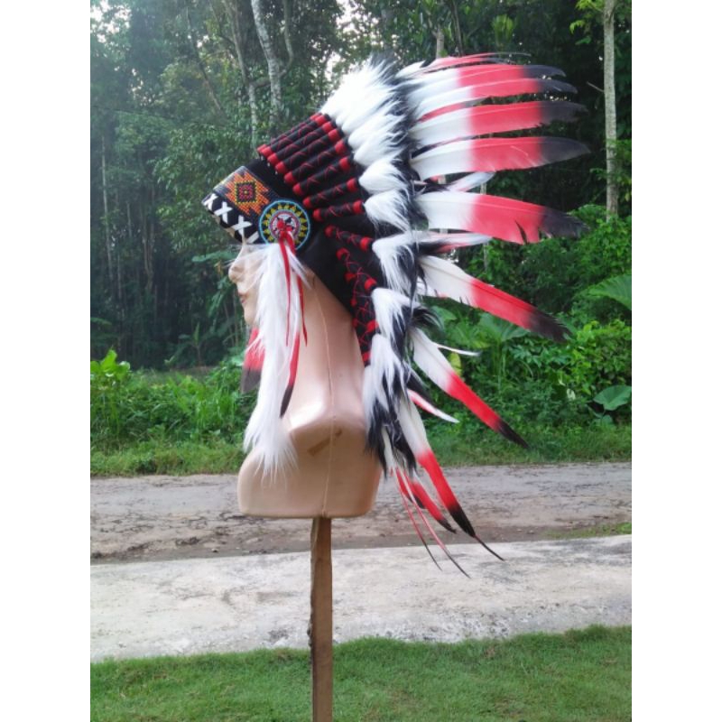 Topi indian bulu angsa