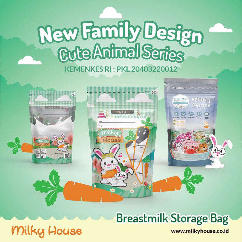 Milky House Kantong ASI 120ml-1Pcs/ KEMENKES RI PKL 20403220012/ Kantung ASI/ Breast Milk Bags
