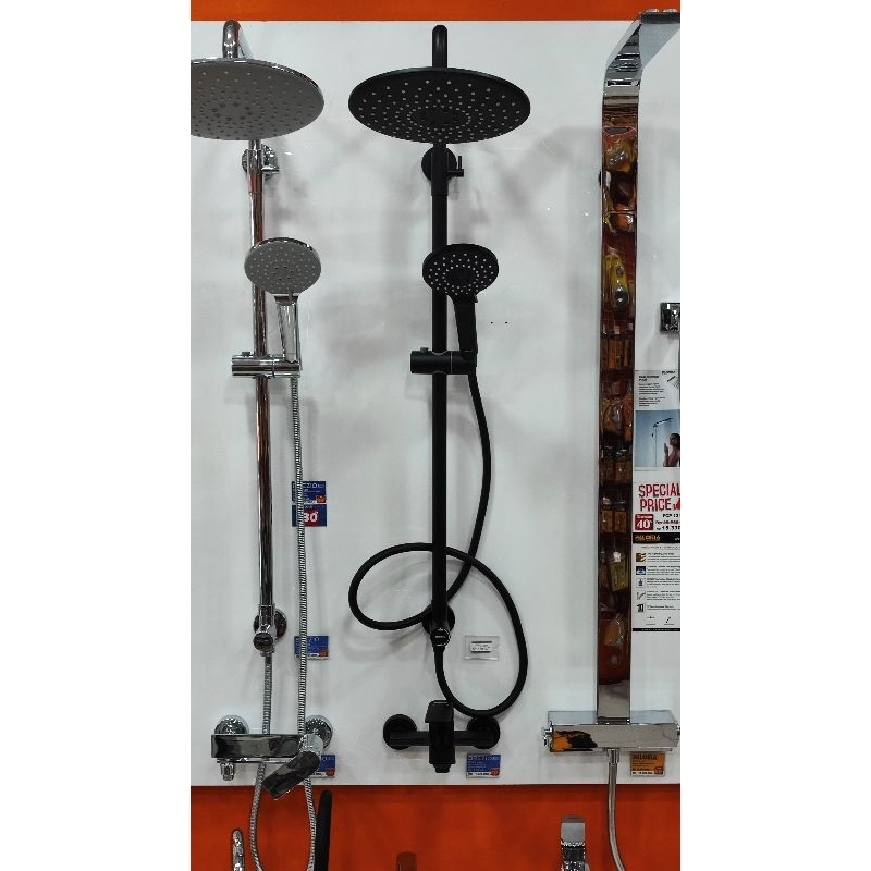 BREZIO SCBZ 1209 SHOWER COLUMN TIANG MANDI SET MATTE BLACK