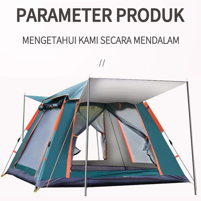 Tenda Camping 4-6 Orang Portable Waterproof Camping Tent / kebutuhan semalam yang liar Aksesoris Tenda