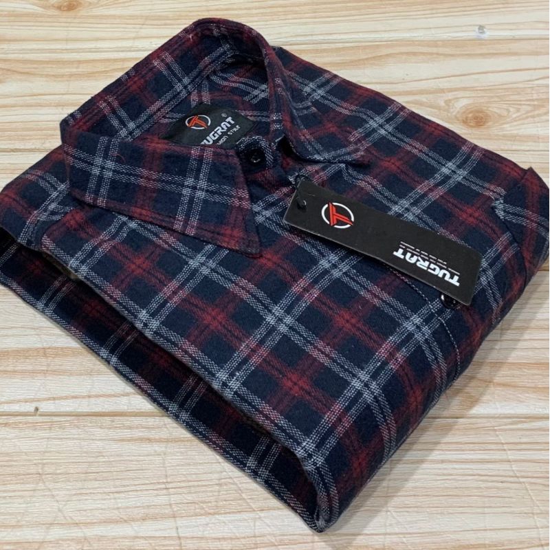 Kemeja flanel formal/casual jumbo size 2XL-4XL lengan pendek original SERDIOLA