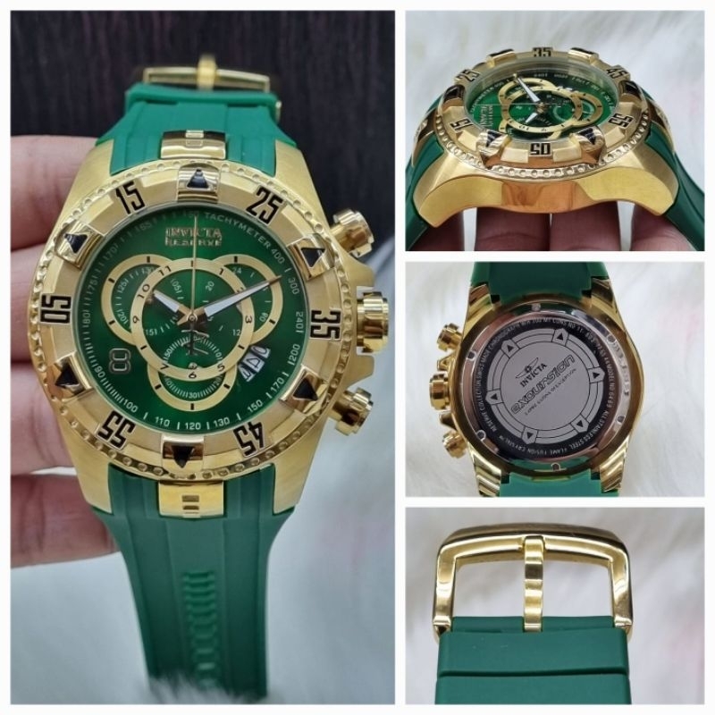 Jam tangan Chronograph Pria INVICTA Excursion Rubber Stainless steel