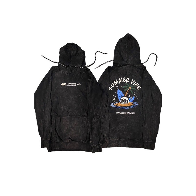 JAKET HOODIE WASH TERBARU MOTIF “Summer vibe”