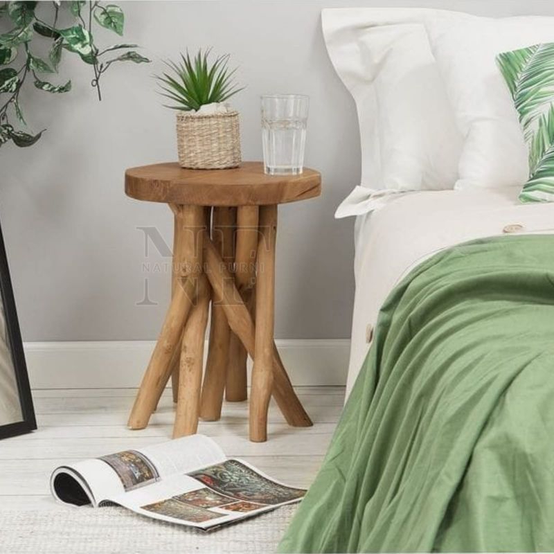 Meja Samping / Meja Kamar Tidur Ranting Kayu Jati