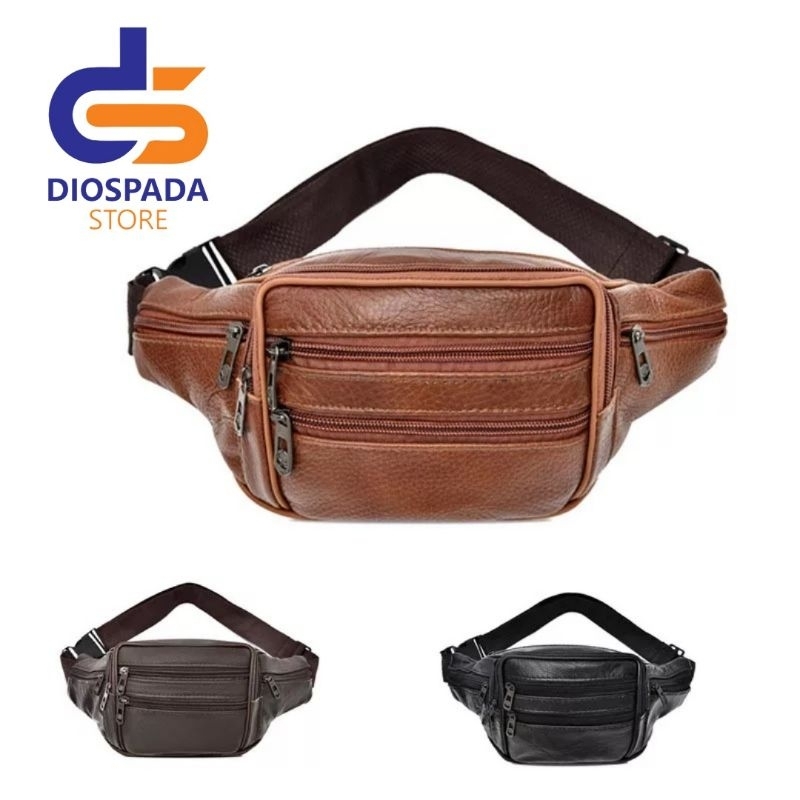 TAS PINGGANG PRIA WANITA KULIT SAPI ASLI / WAISTBAG LEATHER - 8001 - 8002