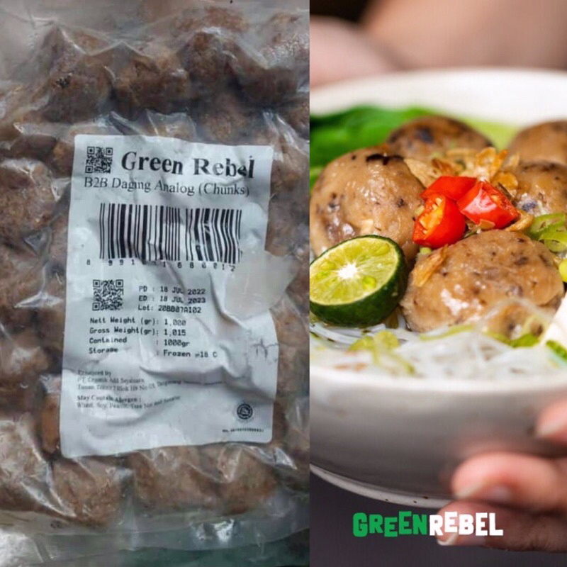

Green Rebel Bola Daging Analog Chunks / Bakso 1 Kg