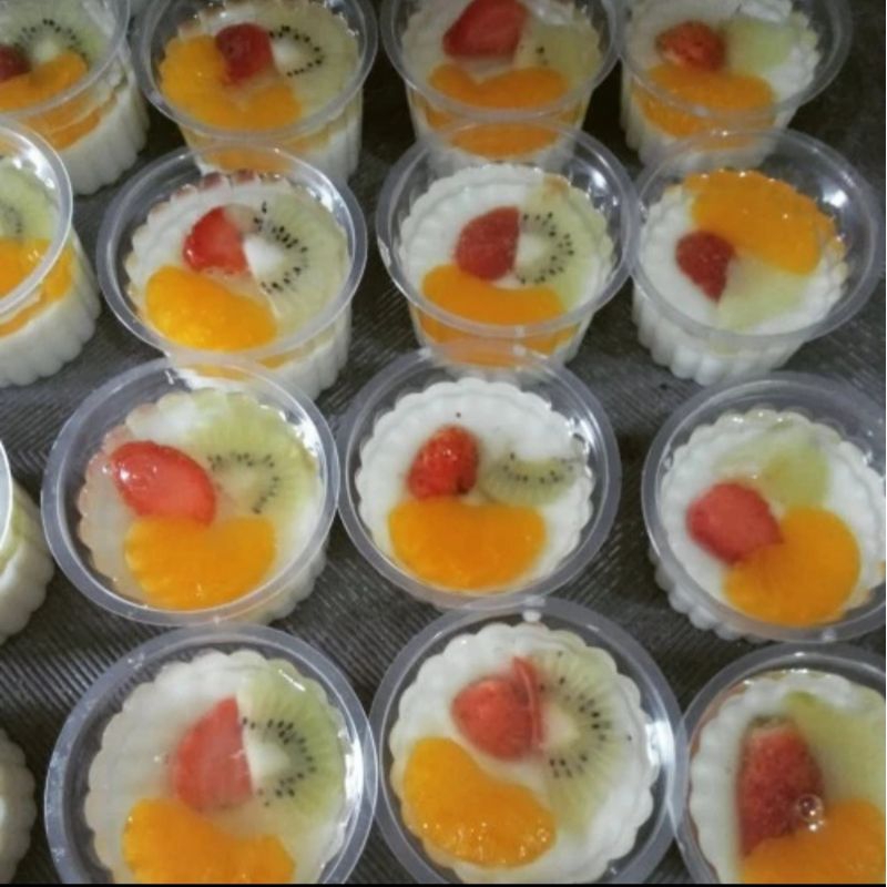 cup puding jelly agar dll gerigi/ motif belimbing plus tutup uk 65ml dan 120ml isi 50set bening higi