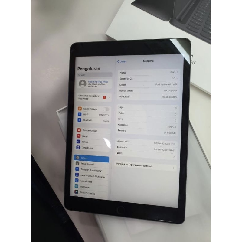 iPad 9 wifi 256gb gray second