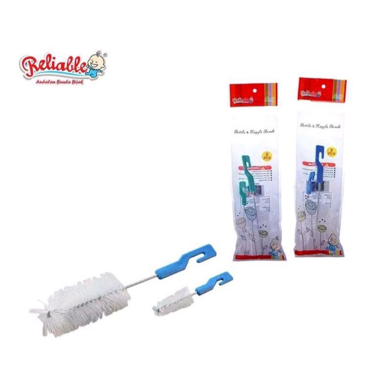 Reliable Bottle &amp; Nipple Brush || Sikat Botol dan Sikat Nipple || Pembersih Botol 2 in 1