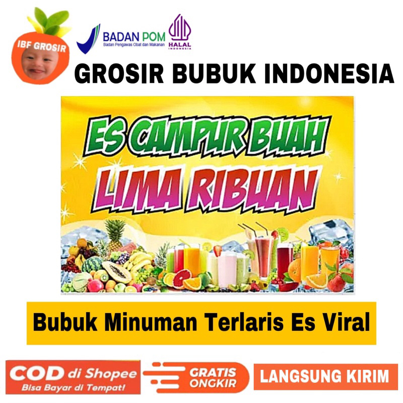 

IBF Powder Drink Bubuk Minuman rasa cokelat buah taro redvlvet 200gr Terlaris