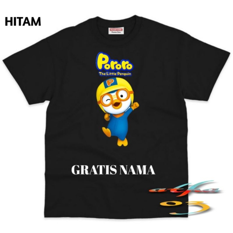 Baju anak Kaos anak unisex motif karakter Pororo