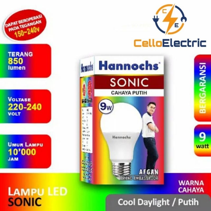 Led Hannochs SONIC 9 Watt Putih - Lampu Hannochs 9w 9 W Putih Led Bulb Sonic
