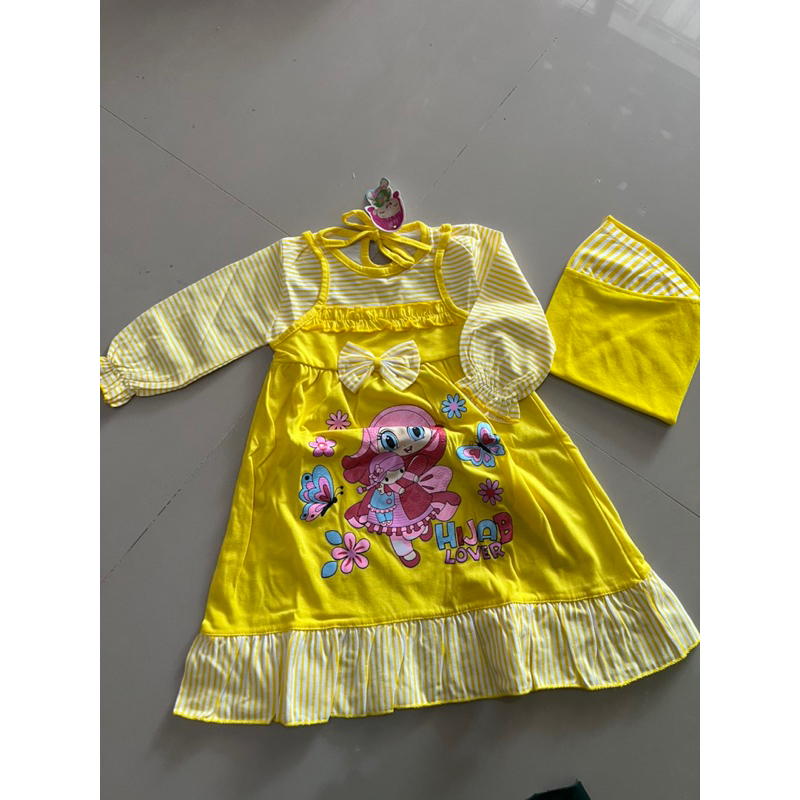 Gamis Anak newborn baby 6 7 8 9 10 11 12  bulan 1  tahun 2 tahun bahan kaos baju muslim anak cewek perempuan ( Gamis BABY NeWbi )