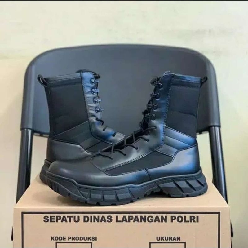 Sepatu Pdl Hitam Jatah Brimob Resleting