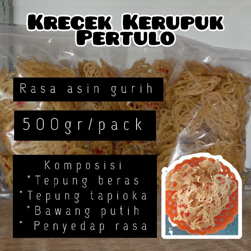 

Krecek krupuk pertulo tepung beras asin gurih mudah digoreng