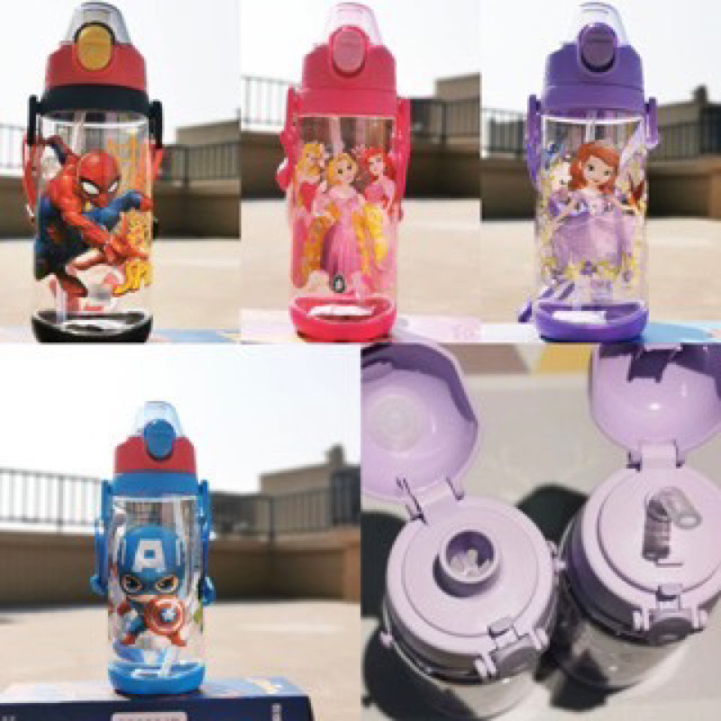 disney tritan water bottle botol minum tema kartun 600ml anti bocor