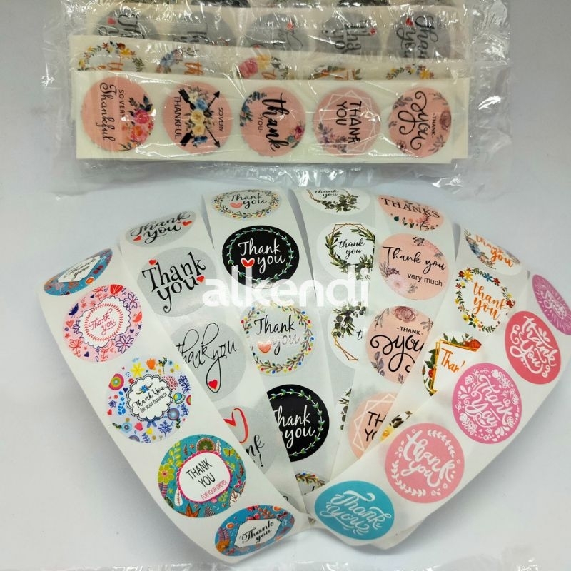 [50 pcs] STIKER TERIMAKASIH | THANK YOU - MIX RANDOM - DIAMETER 2,5 CM