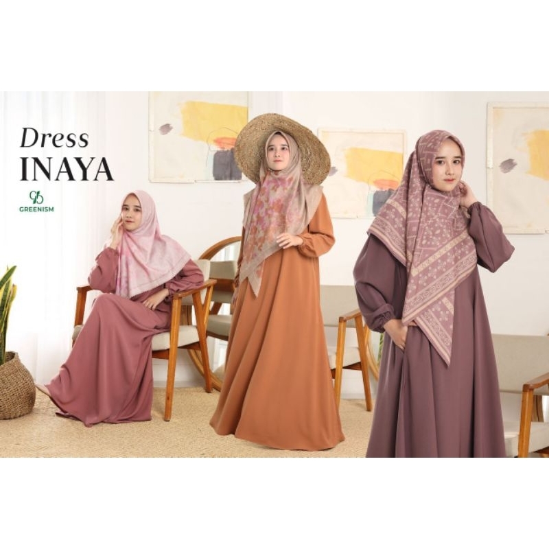 [READY]INAYA DRESS BY GREENISM || DRESS WANITA MUSLIMAH || GAMIS WANITA TERLARIS