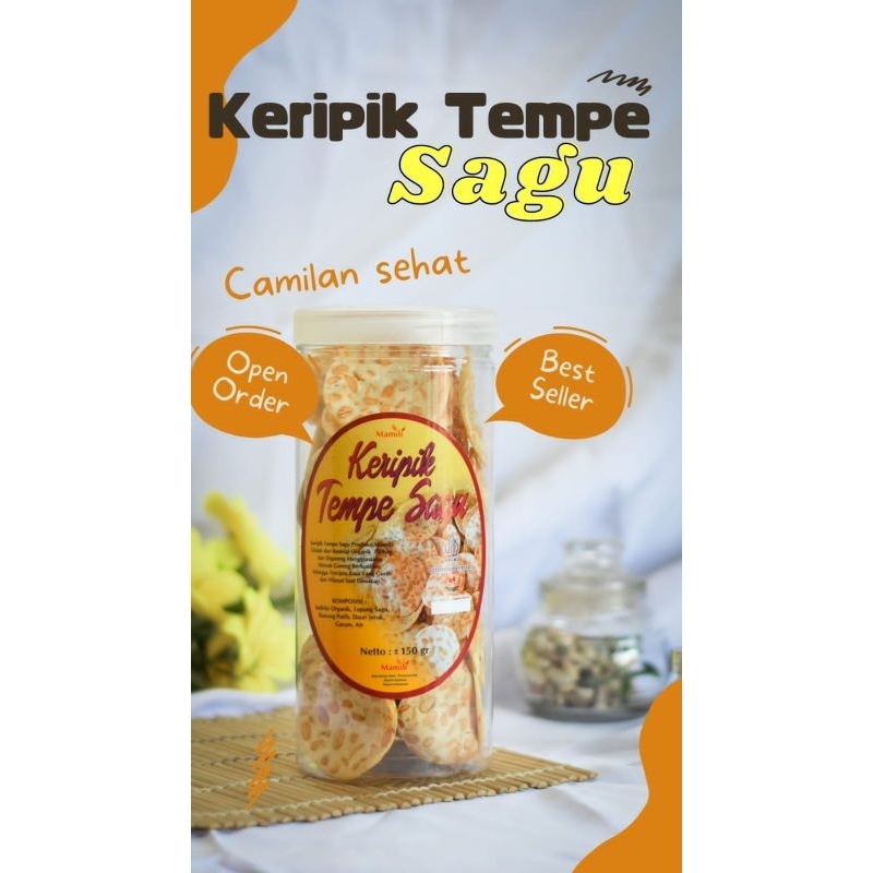 

Kripik Tempe SAGU 150gr Kemasan Toples Rasa Original Gurih Halal