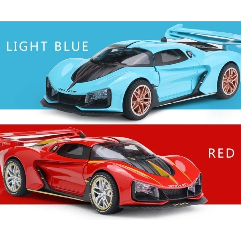 Diecast Alloy Car Model Miniatur Die-cast Mobil Mobilan Sports Car Pajangan Metal  Skala 1:24
