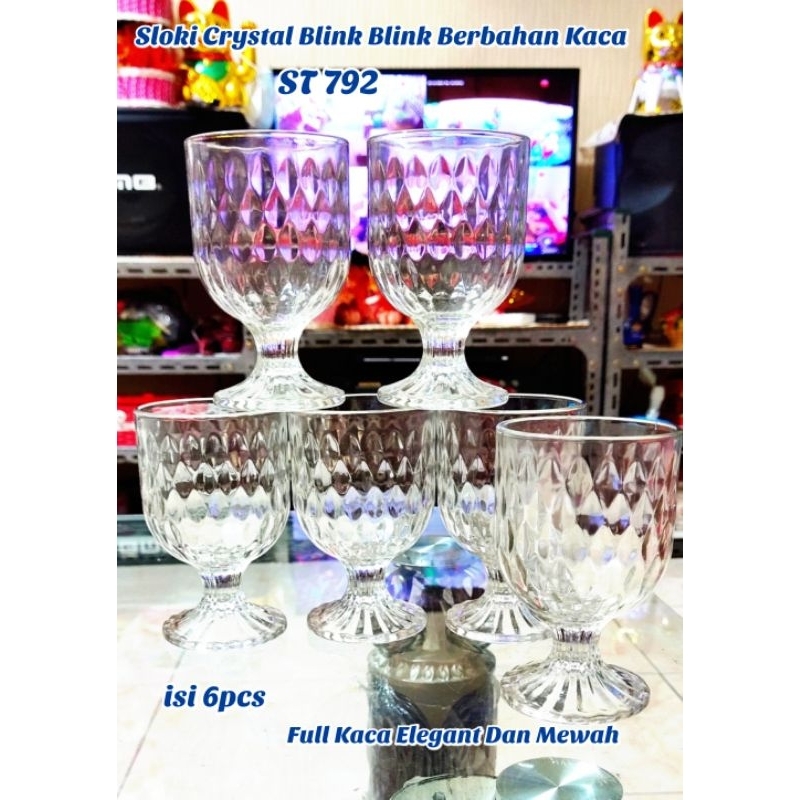 Sloki Crystal Blink Blink Berbahan Kaca ST 792 Isi 6pcs / Sloki Kaca Mewah Dan Cantik