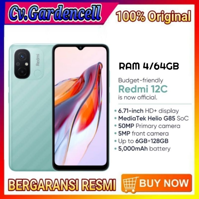 Xiaomi Redmi 12C 4/64Gb Garansi Resmi