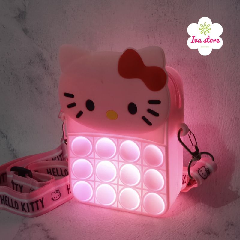 Tas selempang hello kitty LED size mini bisa menyala