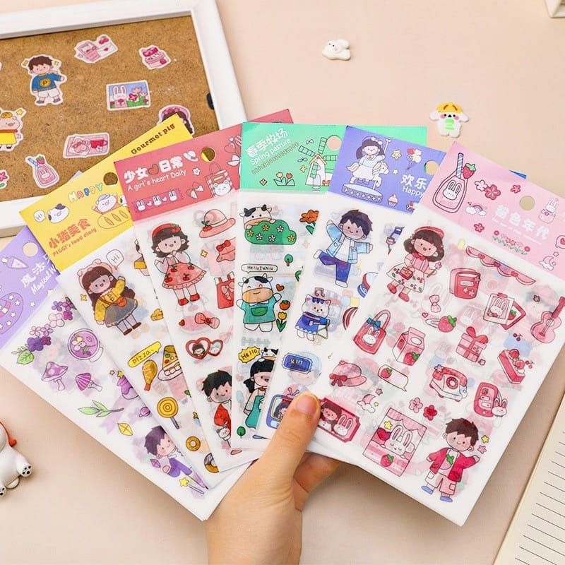 

KIYOWO 4 LEMBAR SET STICKER WATERPROOF ABOUT GIRL DAILY