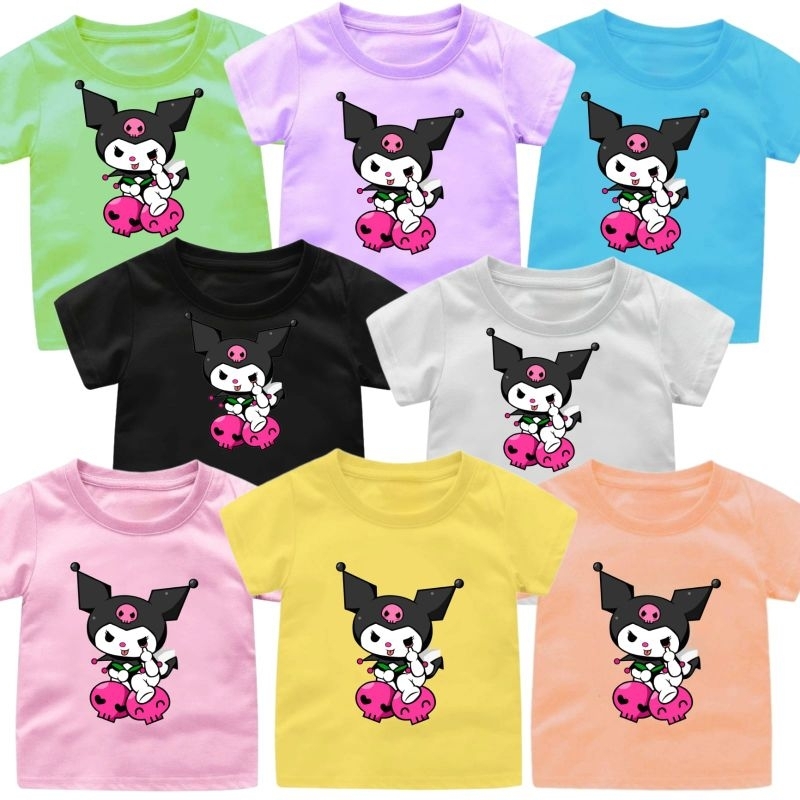 BAJU KAOS KUROMI LUCU ANAK CEWEK 1-12TAHUN UKURAN S.M.L.XL.XXL.3XL/ATASAN KAOS ANAK KEKINIAN MOTIF KUROMI