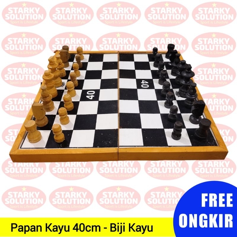 Catur Set KARPOV Biji Kayu Chess Board Papan Kayu