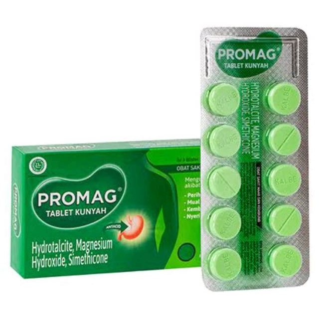 Promag Tablet Kunyah Strip isi 10 obat Maag