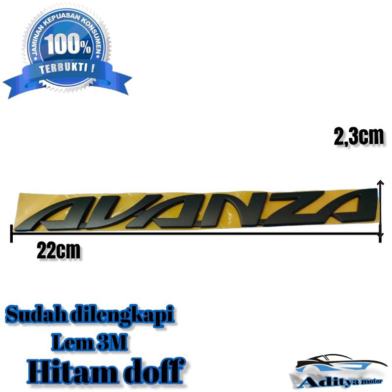 emblem Avanza hitam doff tulisan emblem Avanza hitam doff original