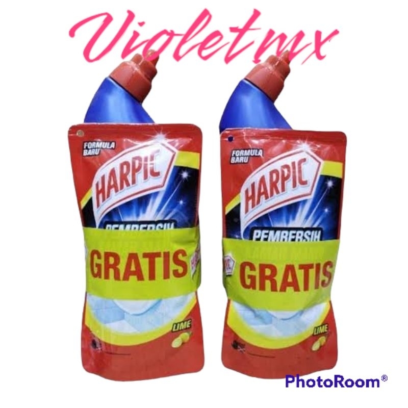 Harpic Pembersih Toilet Power Plus 200ml+Harpic Refill 125ml Stiker Rusak