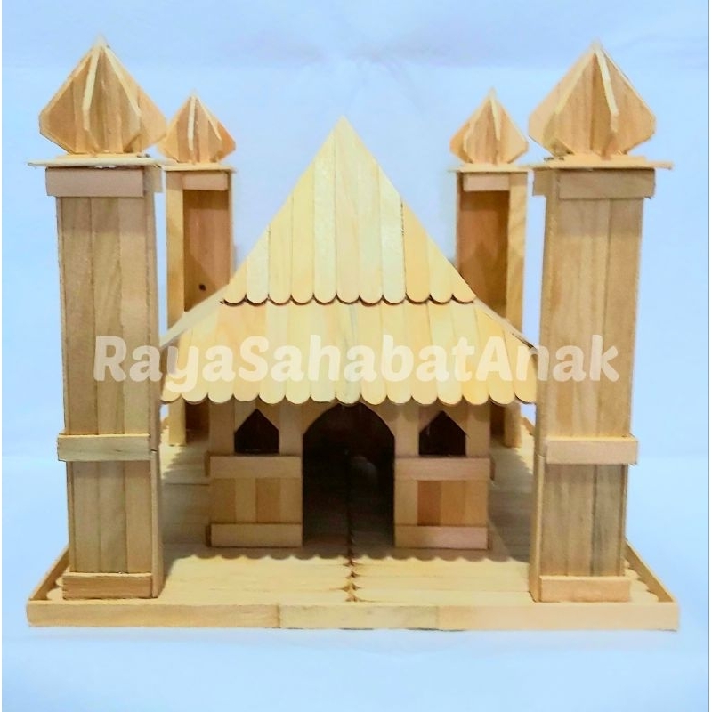 Miniatur Masjid dari Stik Es Krim