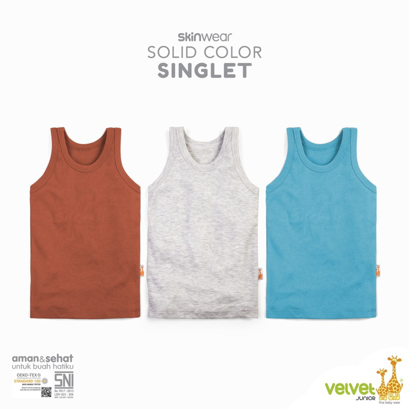 Singlet velvet junior - singlet anak