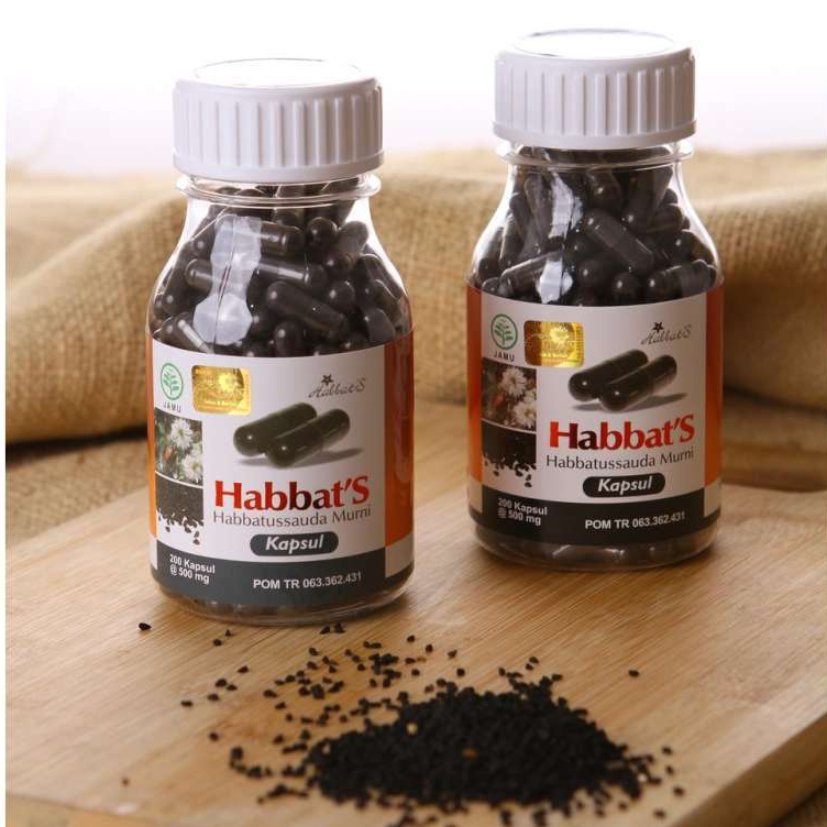 Habbatussauda Murni - Habbats Kapsul 100 Suplemen Herbal Peningkat Imunitas isi 100 - 200 Kapsul