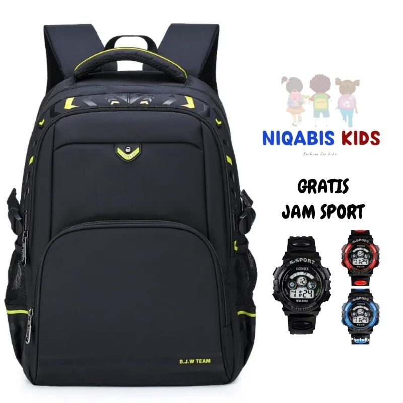 Tas ransel anak sekolah SD laki laki terbaru gratis jam sport