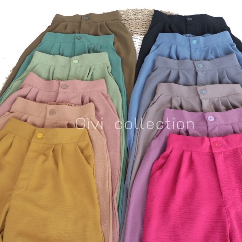 CELANA KULOT CRINKLE HIGH WAIST REMAJA / CELANA KULOT RESLETING REMAJA TERBARU