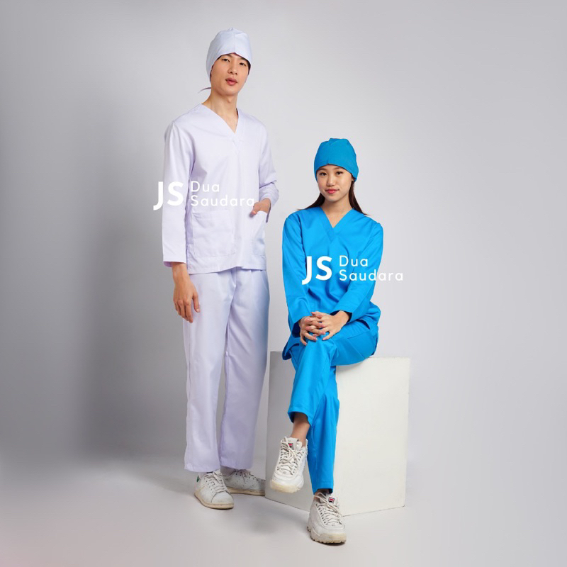 (NEW COLOR) BAJU OK / BAJU JAGA/ SERAGAM PERAWAT/ BAJU JAMAL/ MEDICAL SCRUBS/ BAJU OK LENGAN PANJANG