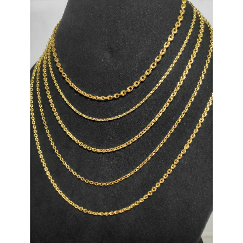 Kalung rantai medan emas asli kadar 24k 92% 1/2 suku, 1 & 1 1/2, 2 & 3sk (3.35, 6.7, 10.05, 13.4, 20