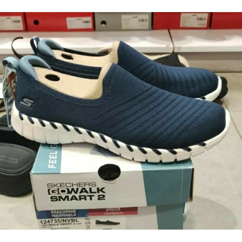 SKECHERS GO WALK SMART 2 CARI NAVY SLIP ON SIZE 36 ONLY ORIGINAL BY SPORT STATION