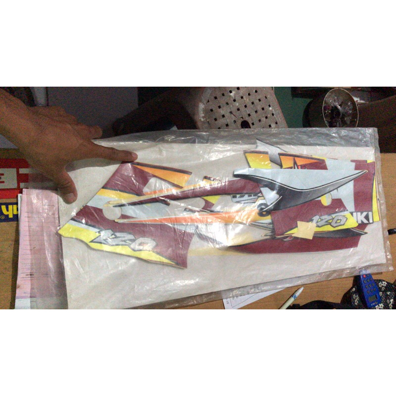 Striping Stiker Polet Lis Sticker Satria Hiu Satria LSCM Merah Putih 2004 Original SGP
