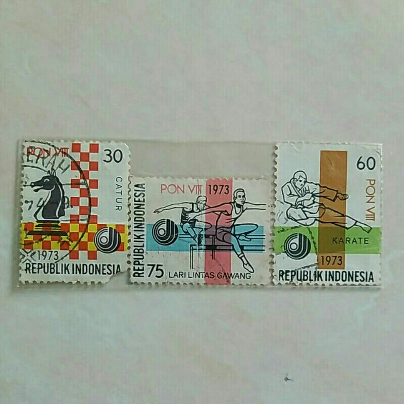 

(AB) Perangko Indonesia 1973 PON VIII Set Lengkap 3pcs Used