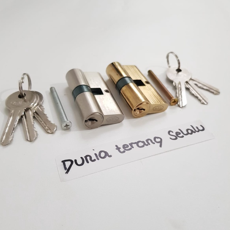 Silinder Kunci ATS Besar Kecil 60 mm As Kuningan Kunci Graji Biasa - Cilinder Kunci Pintu Lubang Besar 32 mm dan Kecil 28 mm - Cylinder Key with Brass Heart Simple Key ATS