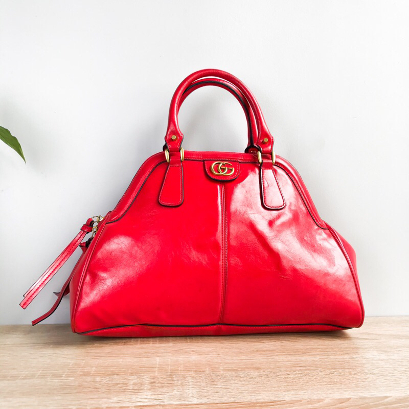TAS WANITA HANDBAG TAS TENTENG MERAH RUANG BESAR (GUCCI)