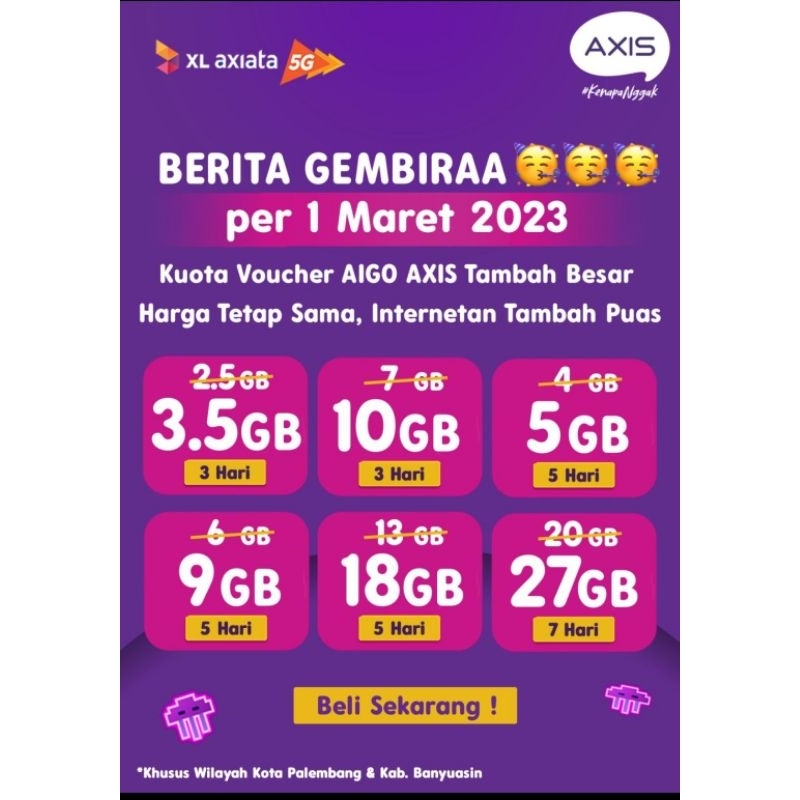 Isi Ulang Axis Mini (kode voucher via chat)