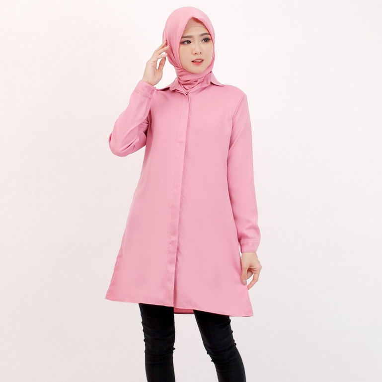 KEMEJA TUNIK AUREL WANITA TANGAN PANJANG 708